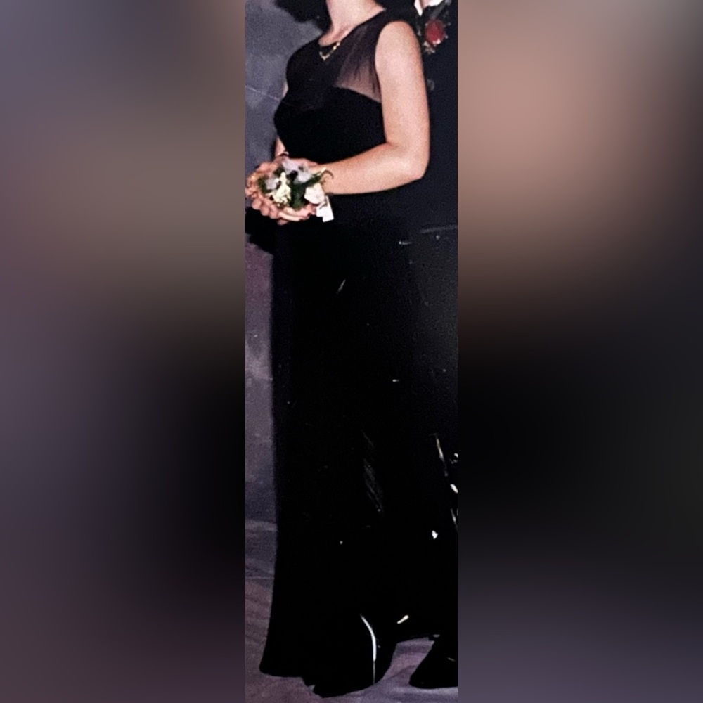 Juniors/Womens Be Smart BlackVelvet Sheer Formal Dress